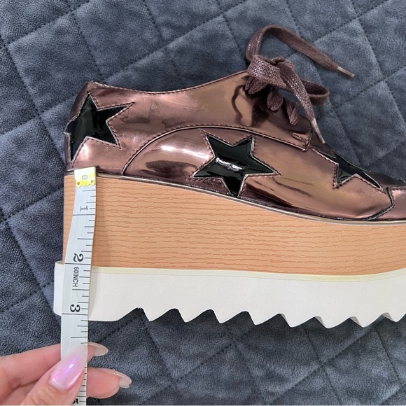 Stella McCartney Elyse Shoes Womens 5 35 Star Platform Bronze Metallic - Picture 14 of 15